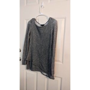 White House Black Market Metallic Silver & Black Blouse, Small